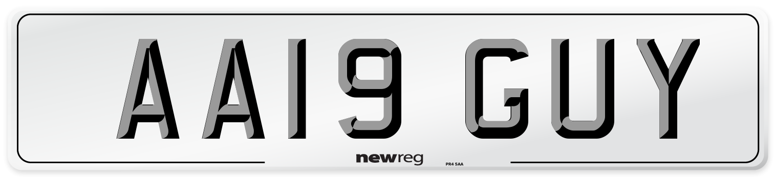 AA19 GUY Number Plate from New Reg
